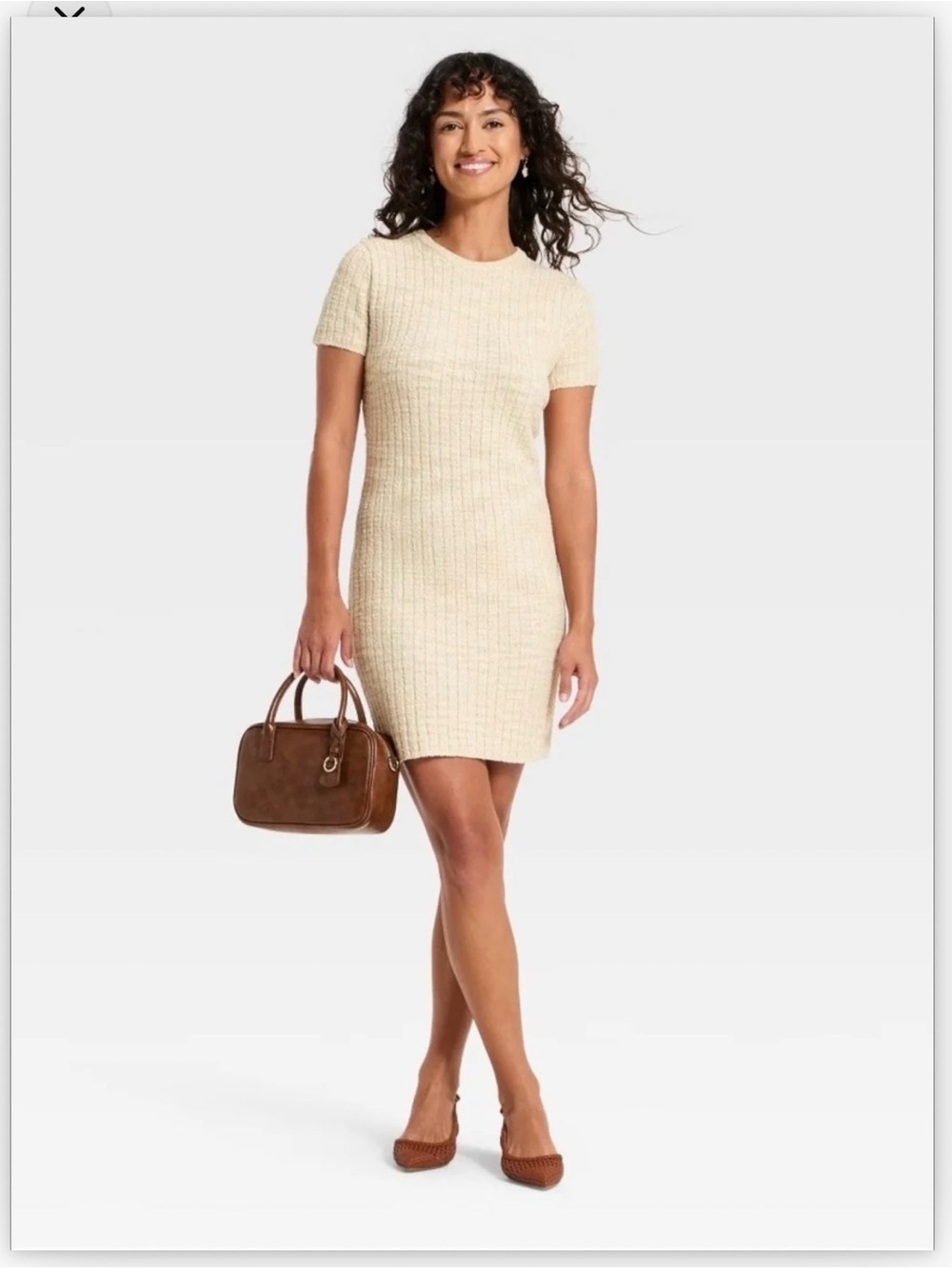 Universal Thread Cream Ribbed Knit Mini Dress - Picture 4 of 4